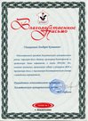 Благодарственное письмо Альметьевского муниципального района
